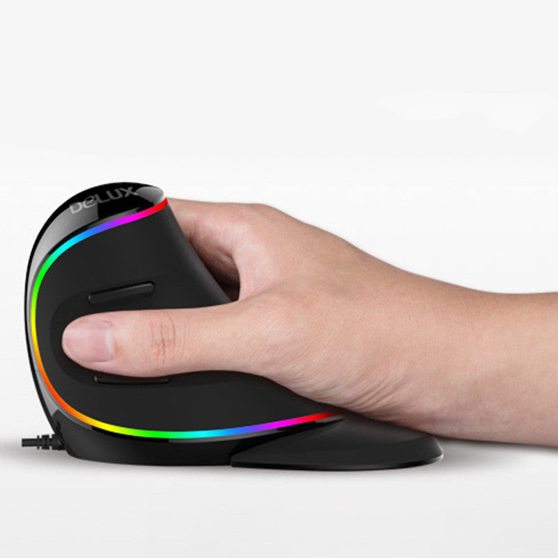 Ergonomic Vertical RGB Snail Mouse for PC Laptop Computer (Wired/Wireless/Right Hand Mice)